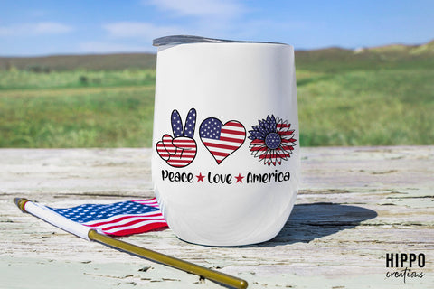 Peace Love America SVG | Patriotic SVG Cut File SVG Hippo Creations 