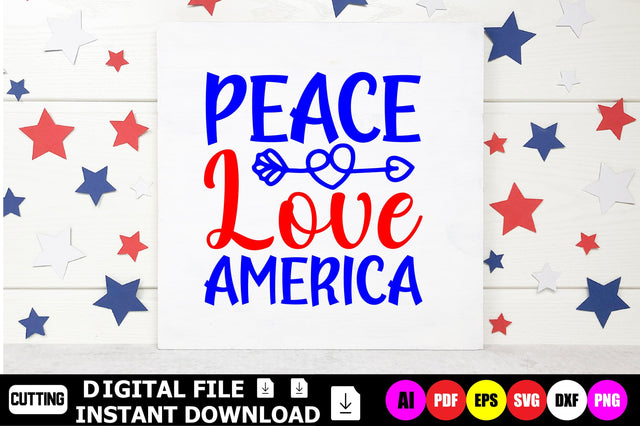 Peace Love America SVG Shahin alam 