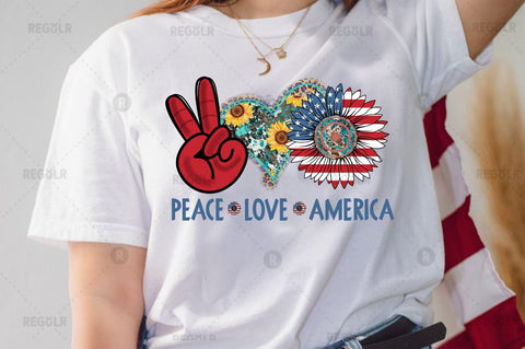 Peace love america SVG Sublimation Regulrcrative 