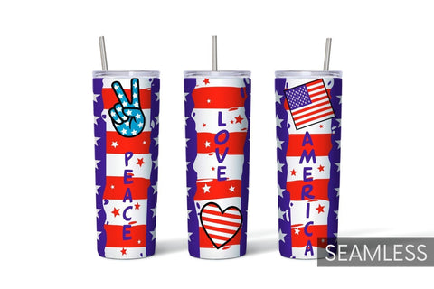 Peace Love America Tumbler Sublimation Sublimation SvgOcean 