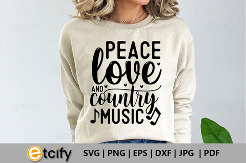 Peace love and country music SVG SVG etcify 