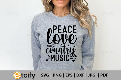 Peace love and country music SVG SVG etcify 