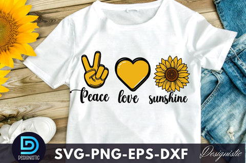 Peace love and sunshine, Sunflower SVG SVG DESIGNISTIC 