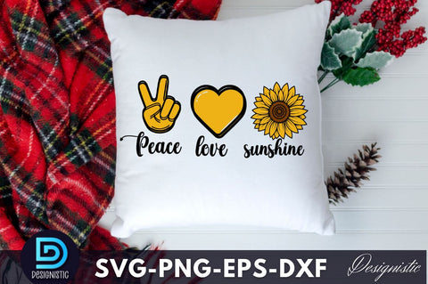 Peace love and sunshine, Sunflower SVG SVG DESIGNISTIC 