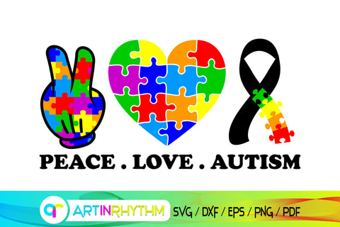 peace love autism SVG Artinrhythm shop 