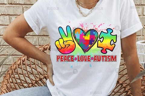 Peace love autism SVG Sublimation Regulrcrative 