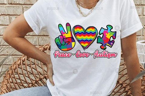 Peace love autism SVG Sublimation Regulrcrative 