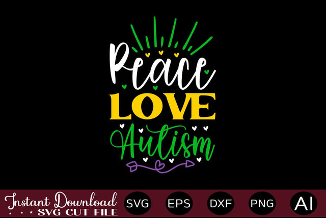Peace Love Autism SVG SVG designmaster24 