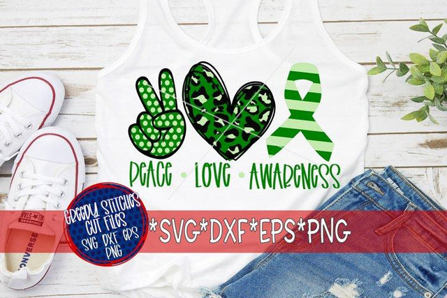 Peace Love Awareness SVG DXF EPS PNG-Cerebral Palsy SVG SVG Greedy Stitches 