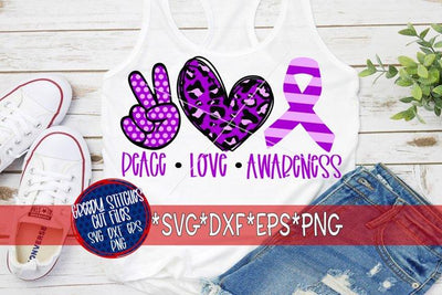 Peace Love Awareness SVG DXF EPS PNG-Epilepsy SVG SVG Greedy Stitches 