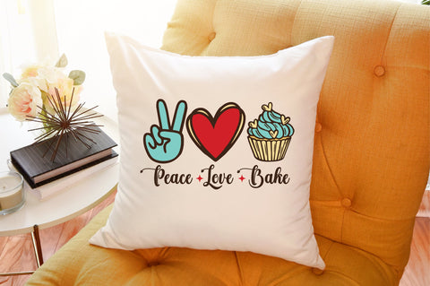 Peace Love Bake Retro Sublimation SVG designartist 
