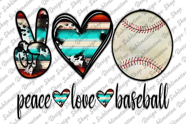 Peace Love Baseball Png, Baseball Sublimation Design, Baseball Png, Peace Love Png, Cowhide Serape Png, Sublimation Design, Digital Download Sublimation SublimationDesignShop 