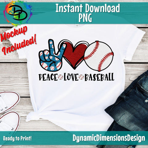 Peace Love, Baseball Sub Sublimation DynamicDimensionsDesign 