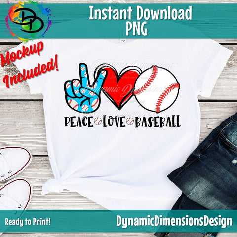 Peace Love, Baseball Sub Sublimation DynamicDimensionsDesign 