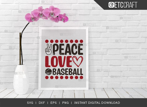 Peace Love Baseball SVG Cut File, Baseball Svg, Sports Svg, Baseball Quotes, Baseball Cutting File, TG 01879 SVG ETC Craft 