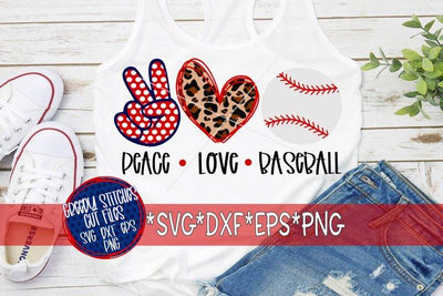 Peace Love Baseball SVG DXF EPS PNG SVG Greedy Stitches 