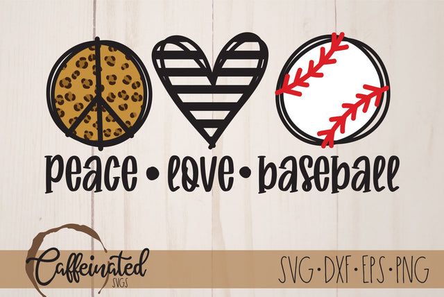 Peace Love Baseball SVG SVG Caffeinated SVGs 