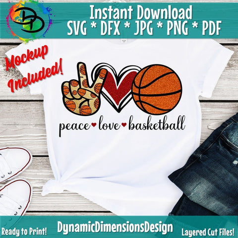 Peace Love Basketball SVG DynamicDimensionsDesign 