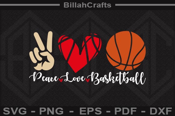 Peace Love Basketball SVG File SVG BillahCrafts 