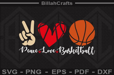 Peace Love Basketball SVG File SVG BillahCrafts 