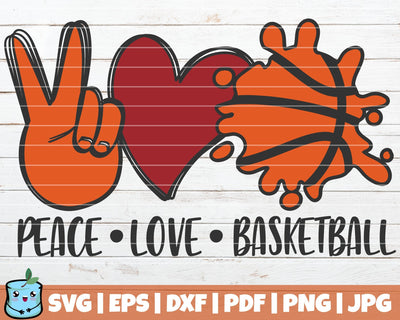 Peace Love Basketball SVG MintyMarshmallows 