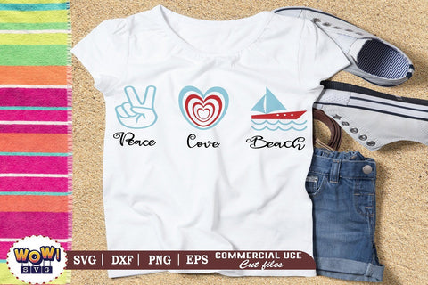 Peace love beach svg, Summer svg, Beach svg, Png, Dxf SVG Wowsvgstudio 