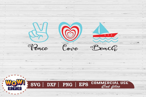 Peace love beach svg, Summer svg, Beach svg, Png, Dxf SVG Wowsvgstudio 