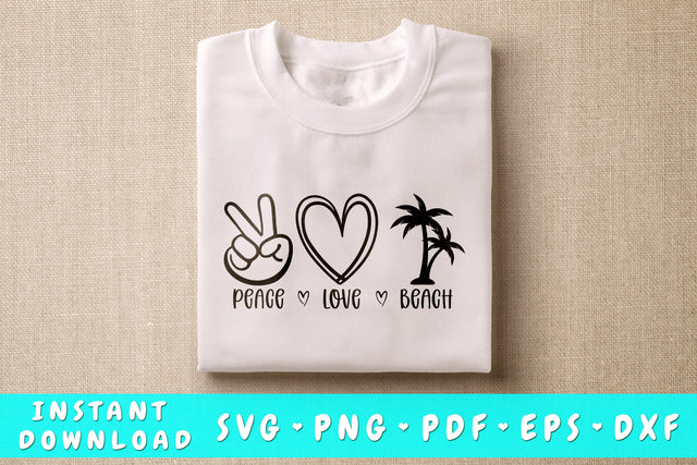 Peace Love Beach SVG SVG HappyDesignStudio 