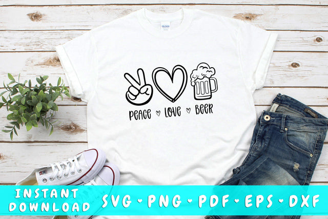 Peace Love Beer SVG SVG HappyDesignStudio 