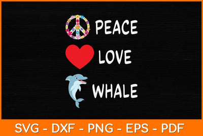 Peace Love Beluga Whale Svg Design SVG artprintfile 