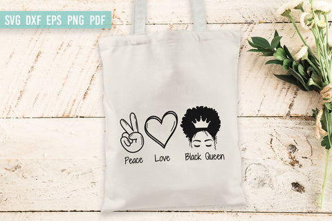 Peace Love Black Queen | Black Woman SVG | Afro Woman SVG SVG Irina Ostapenko 