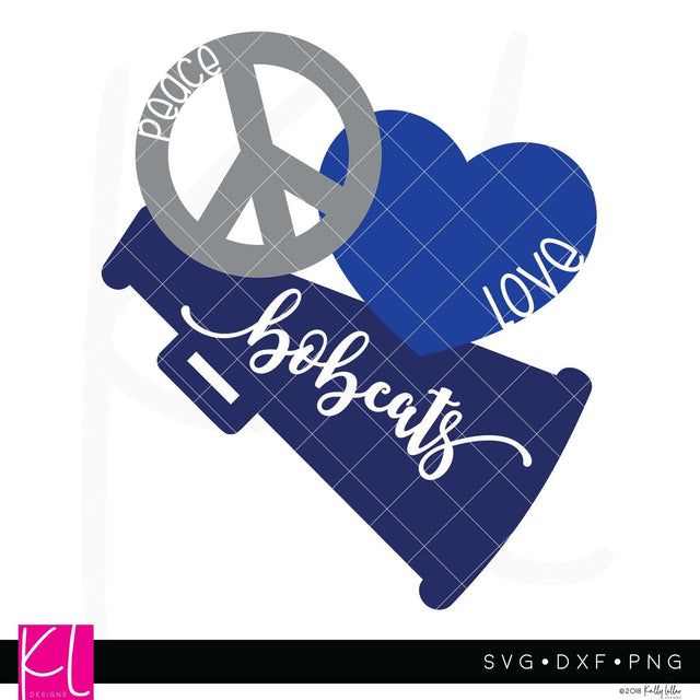 Peace Love Bobcats SVG Kelly Lollar Designs 