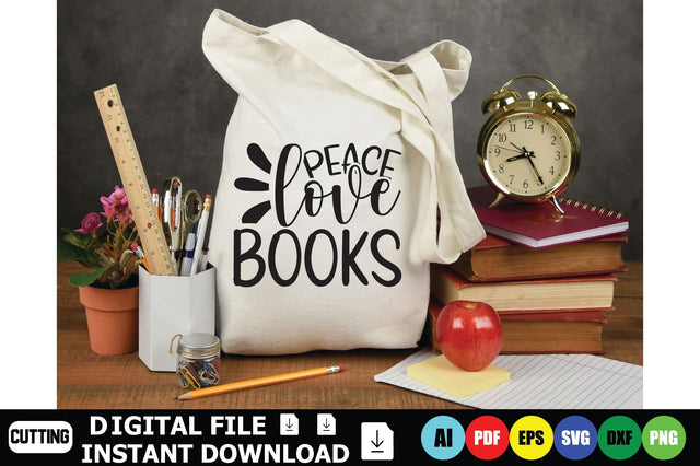 Peace Love Books SVG Shahin alam 