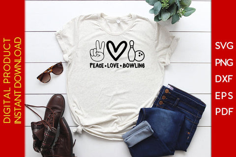 Peace Love Bowling SVG PNG PDF Cut File SVG Creativedesigntee 