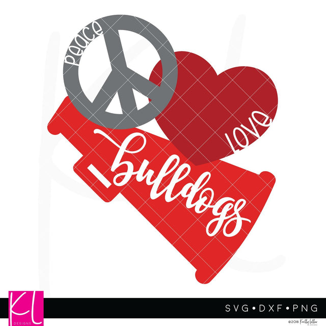 Peace Love Bulldogs SVG Kelly Lollar Designs 