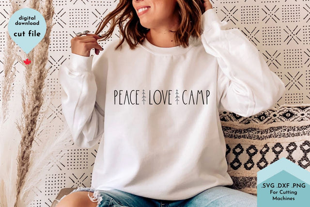 Peace Love Camp - Hand Lettered SVG Cut File SVG Lettershapes 