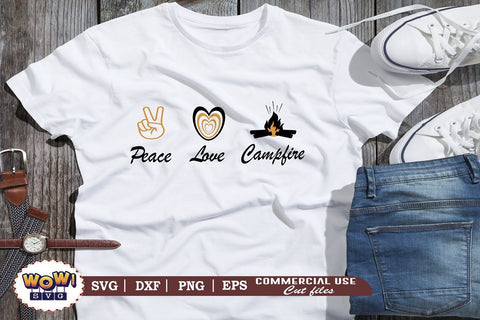 Peace love campfire svg, Camping svg, RV svg, Png, Dxf SVG Wowsvgstudio 