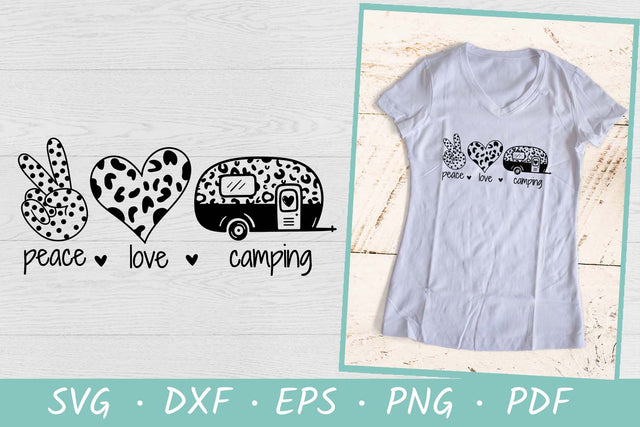 Peace Love Camping | Camper SVG | Leopard print SVG Irina Ostapenko 