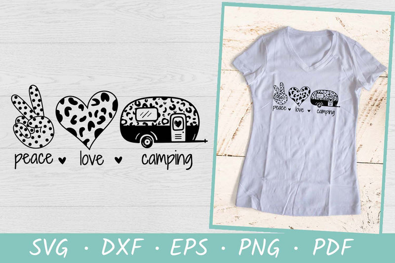 Peace Love Camping | Camper SVG | Leopard print SVG Irina Ostapenko 