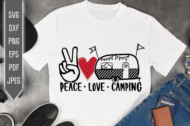 Peace Love Camping | Camper SVG SVG Ikonart Design Shop 