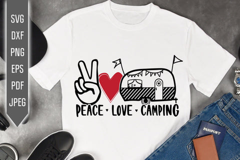 Peace Love Camping | Camper SVG SVG Ikonart Design Shop 