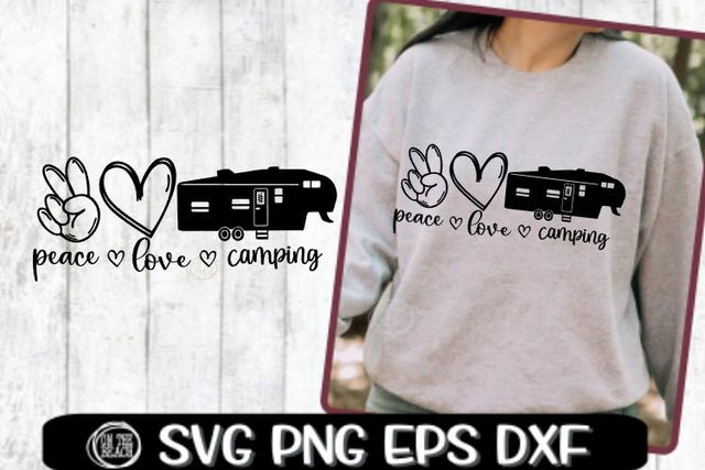 Peace - Love - Camping - Fifth Wheel Svg - SVG PNG EPS DXF SVG On the Beach Boutique 