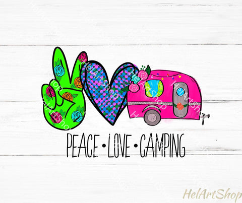 Peace Love Camping Png, Sublimation Png, Camper png Sublimation _HelArtShop_ 
