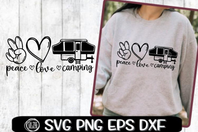 Peace - Love - Camping - Pop Up Camper Svg - SVG PNG EPS DXF SVG On the Beach Boutique 