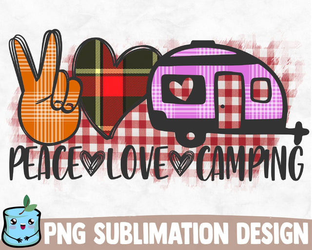 Peace Love Camping Sublimation Design Sublimation MintyMarshmallows 