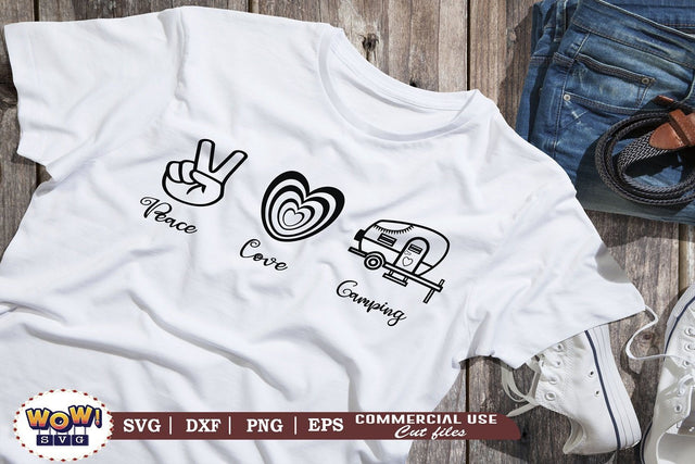 Peace love camping svg, Camping svg, RV svg, Png, Dxf SVG Wowsvgstudio 