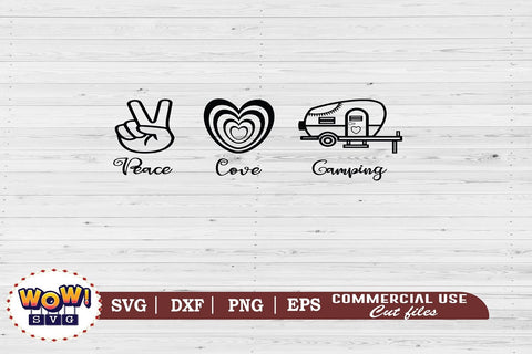 Peace love camping svg, Camping svg, RV svg, Png, Dxf SVG Wowsvgstudio 