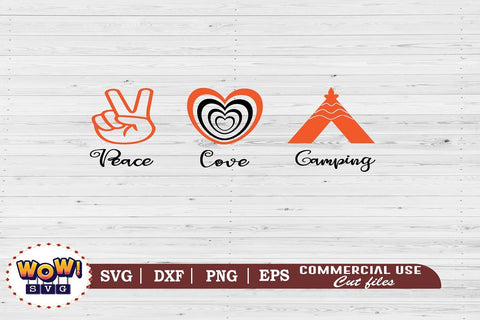 Peace love camping svg, Camping svg, RV svg, Png, Dxf SVG Wowsvgstudio 