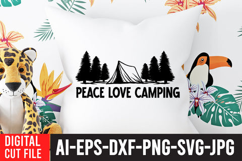Peace Love Camping SVG Cut File SVG BlackCatsMedia 