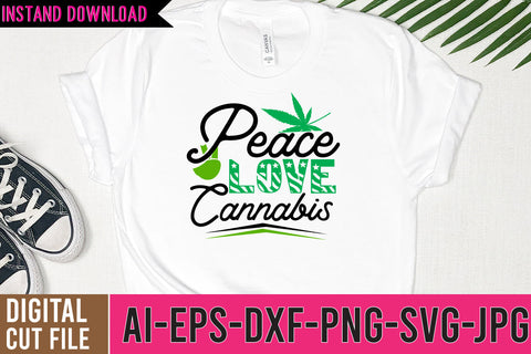 Peace Love Cannabis SVG Cut File SVG BlackCatsMedia 